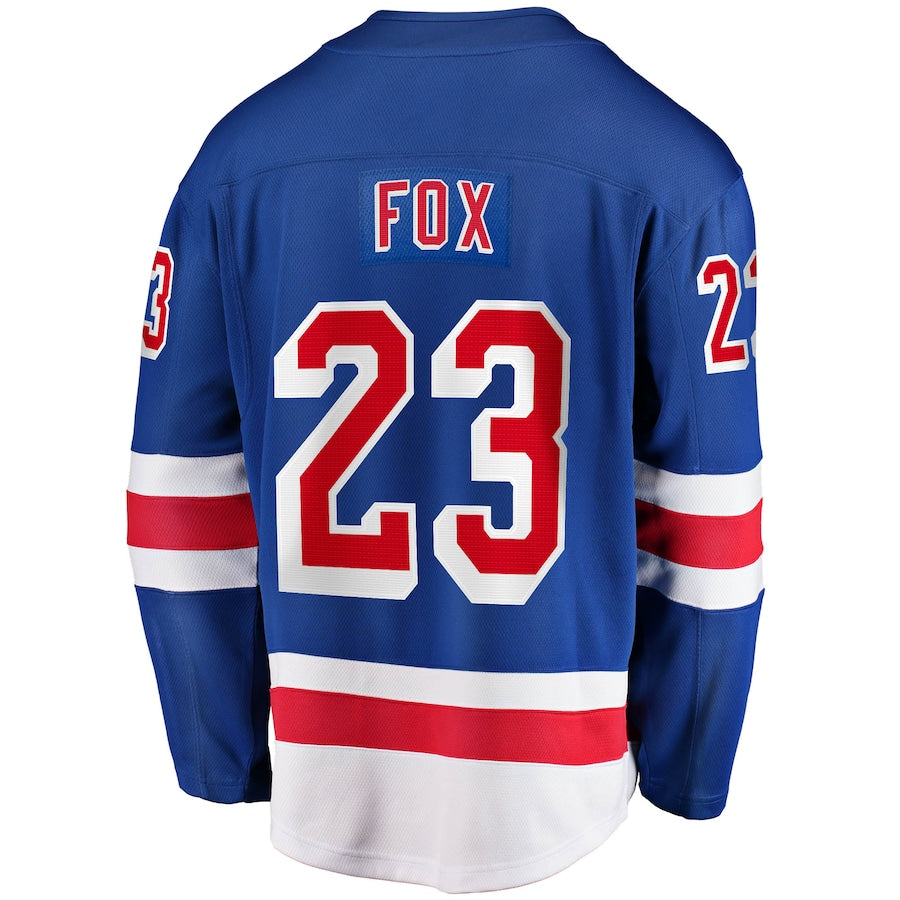 Adam Fox New York Rangers Home Breakaway Replica Jersey - Blue