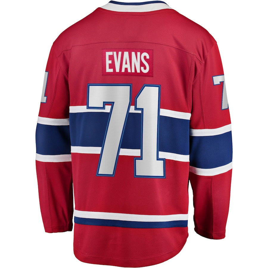 Jake Evans Montreal Canadiens Home Breakaway Jersey - Red