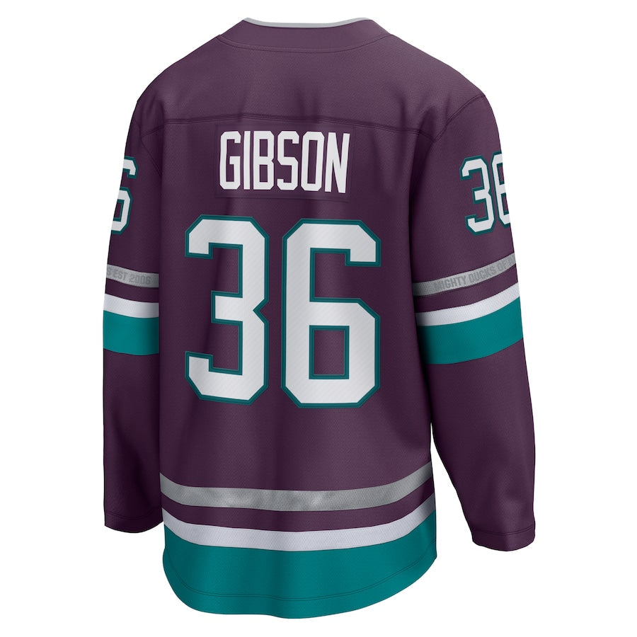 John Gibson Anaheim Ducks 30th Anniversary Premier Breakaway Jersey - Purple