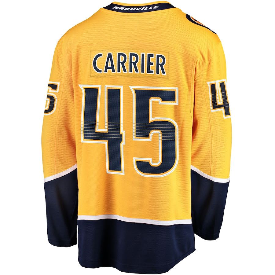 Alexandre Carrier Nashville Predators Premier Breakaway Jersey - Gold