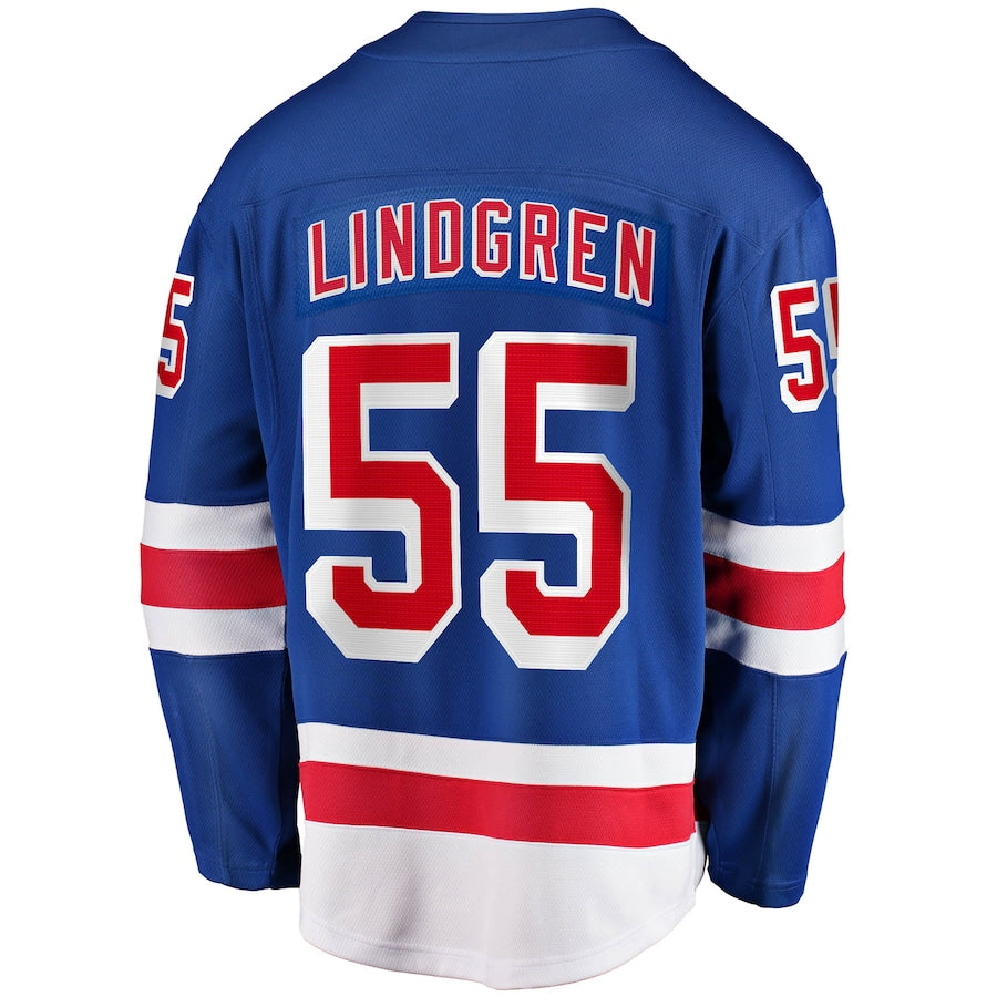 Ryan Lindgren New York Rangers Home Breakaway Replica Jersey - Blue