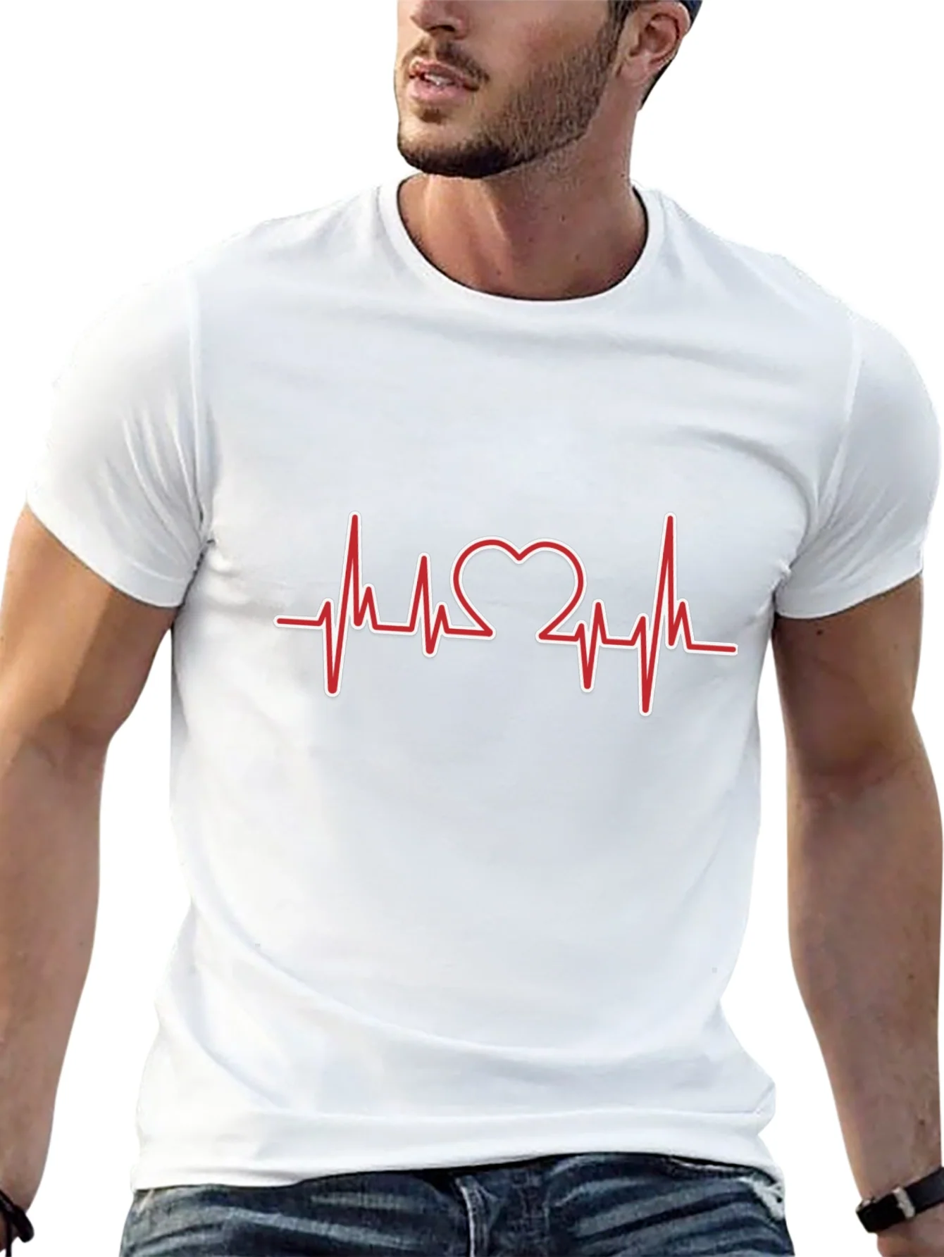 Heartbeat Heart Love Design T-Shirt