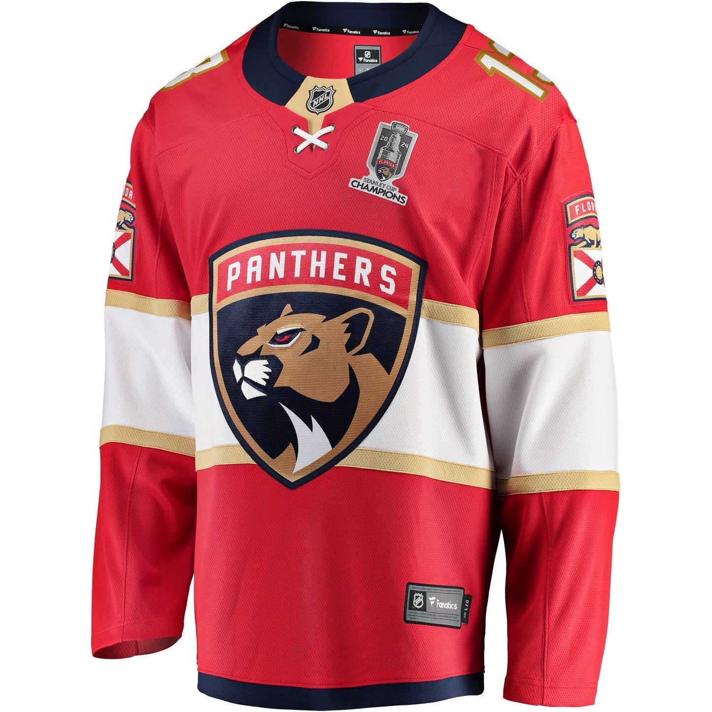 Sam Reinhart Florida Panthers   Home 2024 Stanley Cup Champions Breakaway  Jersey  Red