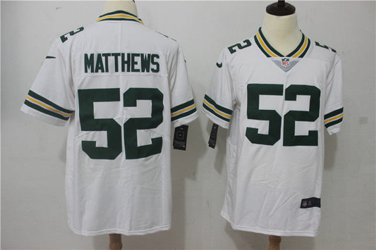Men's Green Bay Packers Clay Matthews #52 White Game Player Jersey1