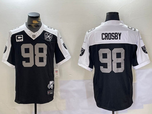 Men's Las Vegas Raiders Maxx Crosby #98 Black Game Team Jersey1