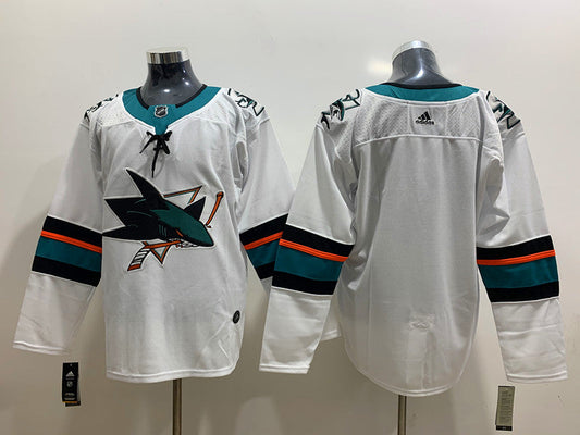 Men's San Jose Sharks White Blank Jersey1