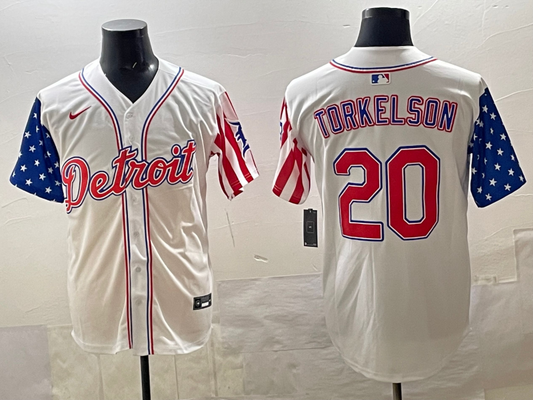 Men's Detroit Tigers Spencer Torkelson #20 White Limited Player Jersey
