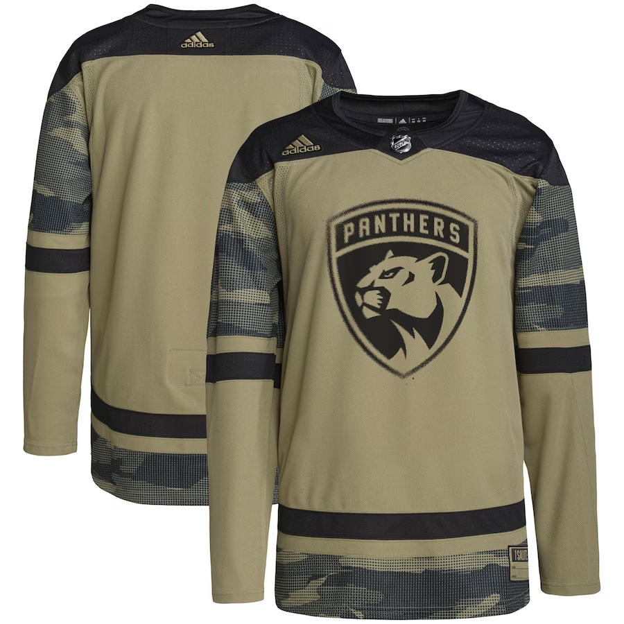 Men's Florida Panthers Camo Military Appreciation Team Authentic Practice Blank Jersey1