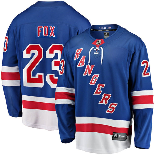 Adam Fox New York Rangers   Home Breakaway Replica Jersey - Blue