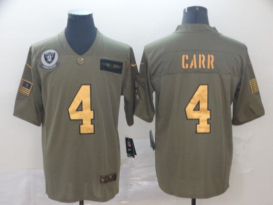 Men's Las Vegas Raiders Derek Carr #4 Brown Player Game Jersey1
