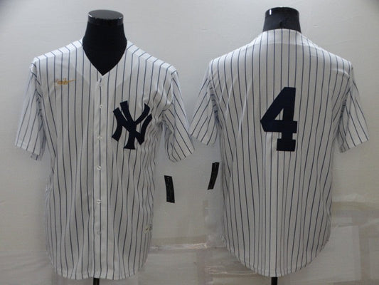 Men's New York Yankees Lou Gehrig #4 White Home Replica Player Name Jersey1