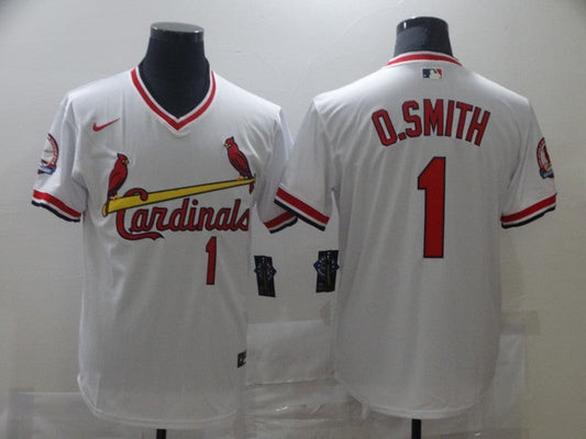 Men's St. Louis Cardinals Ozzie Smith #1 White Authentic Game Jersey1