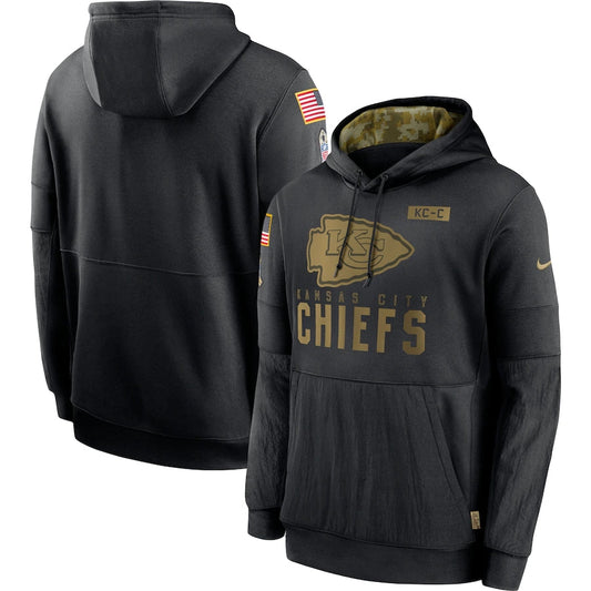 Men's Kansas City Chiefs NFL 2020 Salute to Service Hoodie2 Black