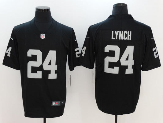 Men's Las Vegas Raiders Marshawn Lynch #24 Black Game Jersey1