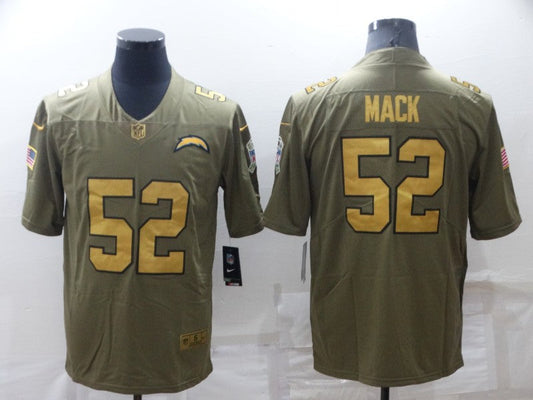 Men's Los Angeles Chargers Khalil Mack #52 Brown Team Game Jersey1