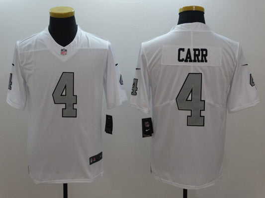 Men's Las Vegas Raiders Derek Carr #4 White Game Player Jersey1