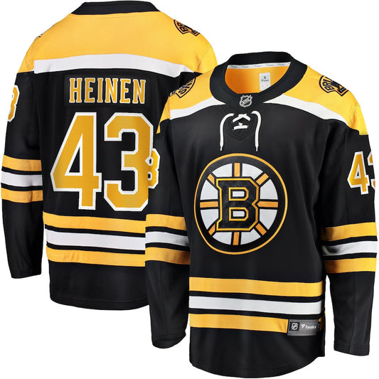 Danton Heinen Boston Bruins   Home Premier Breakaway  Jersey - Black