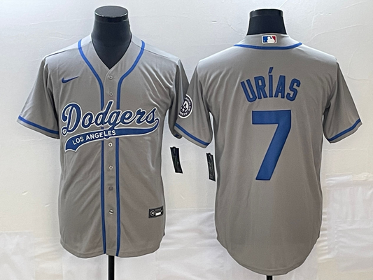 Men's Los Angeles Dodgers Julio Urias #7 Gray Player Jersey1 Joint Edition