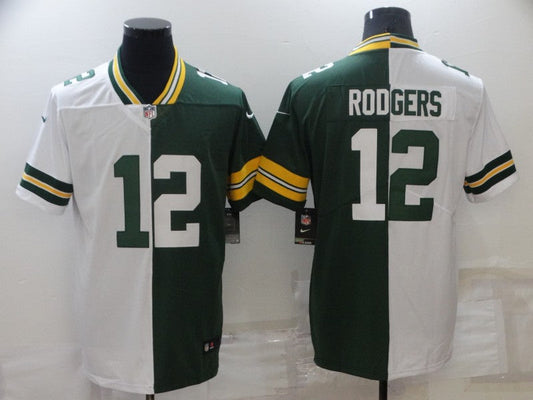 Men's Green Bay Packers Aaron Rodgers #12 Green/White Legend Jersey1