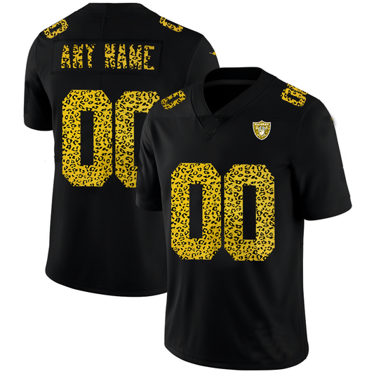 Custom1 Las Vegas Raiders Leopard Print Fashion Vapor Limited Jersey1 Black Stitched American Football Jerseys