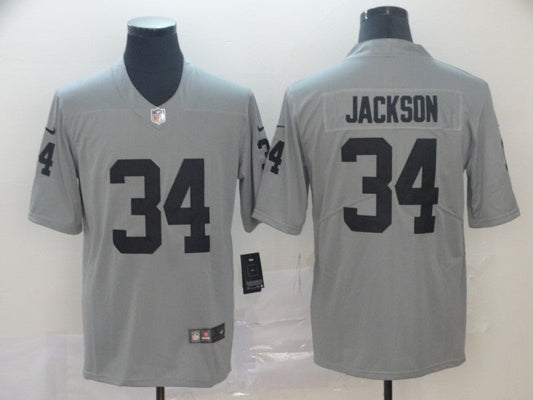 Men's Las Vegas Raiders Bo Jackson #34 Gray Inverted Legend Jersey1