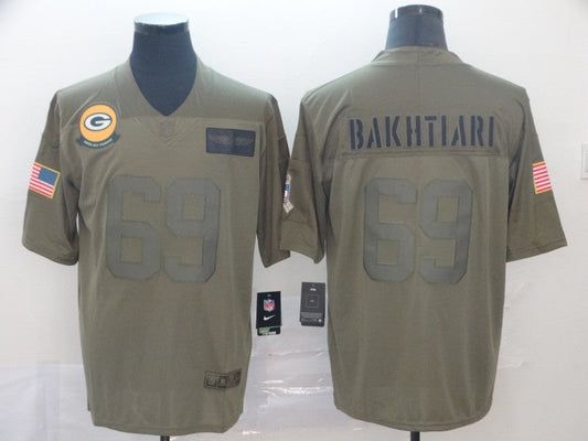 Men's Green Bay Packers David Bakhtiari #69 Brown Game Jersey1