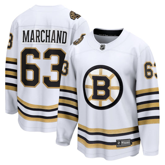 Brad Marchand Boston Bruins   100th Anniversary Premier Breakaway  Jersey - White