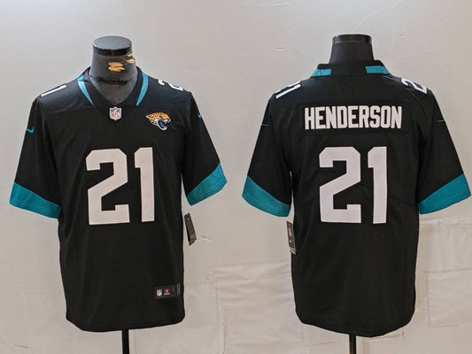 Men's Jacksonville Jaguars CJ Henderson #21 Black Game Player Jersey1