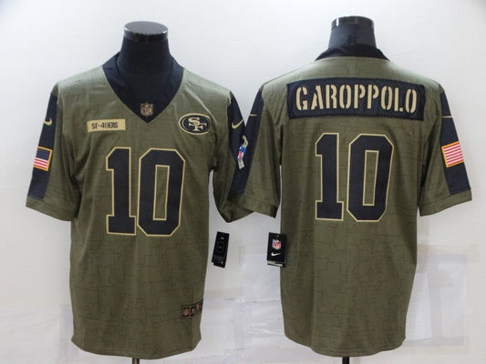 Men's San Francisco 49ers Jimmy Garoppolo #10 Brown Player Game Jersey1
