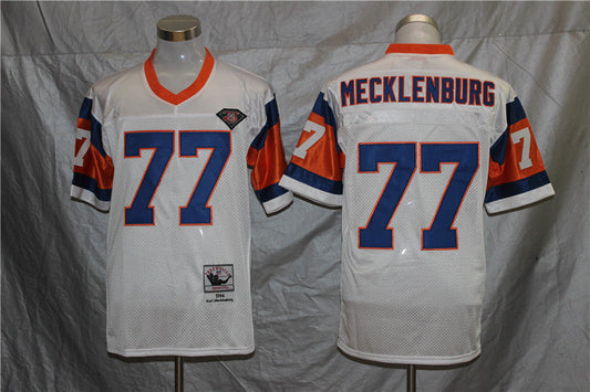 Men's Denver Broncos Karl Mecklenburg  White Legacy Replica Jersey1