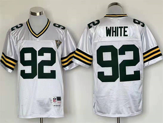 Men's Green Bay Packers Reggie White  White Legacy Replica Player Jersey1