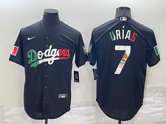 Men's Los Angeles Dodgers Julio Urias #7 Black Stitched Baseball Jersey1