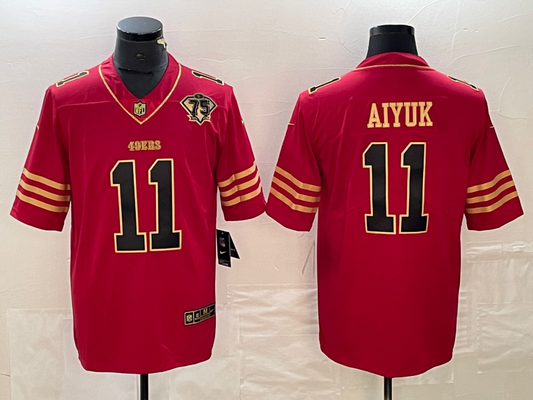 Men's San Francisco 49ers Brandon Aiyuk #11 Scarlet Player Jersey1