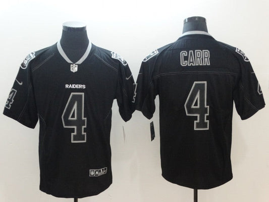 Men's Las Vegas Raiders Derek Carr #4 Black Game Player Jersey1