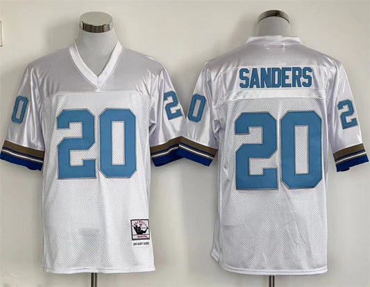 Men's Detroit Lions Barry Sanders  White Legacy Replica Jersey1