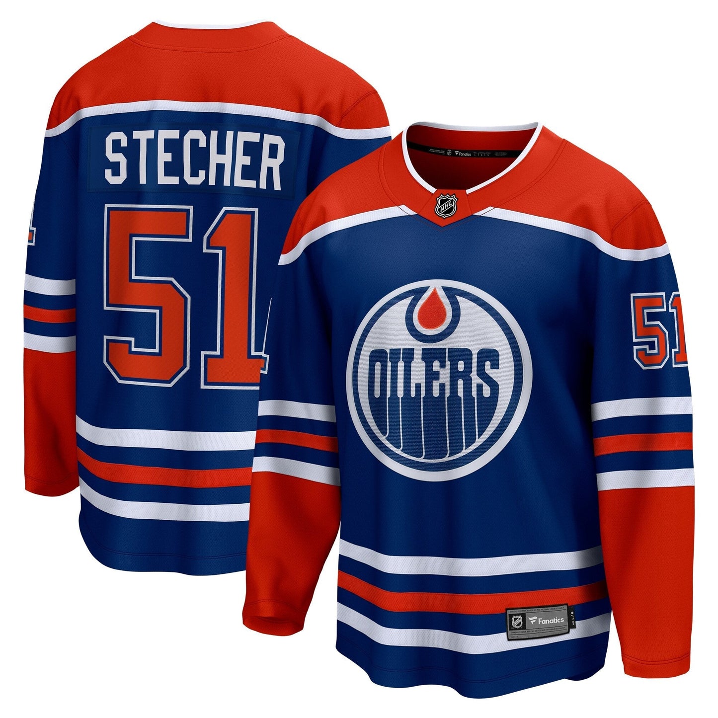 Troy Stecher Edmonton Oilers   Home Premier Breakaway  Jersey - Royal