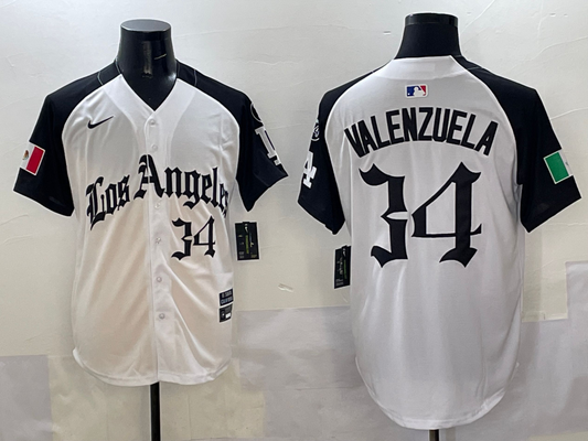 Men's Los Angeles Dodgers Fernando Valenzuela #34 White Team Player Jersey