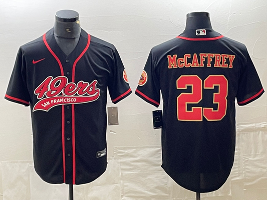 Men's San Francisco 49ers Christian McCaffrey #23 Black Fashion Jersey1 Joint Edition