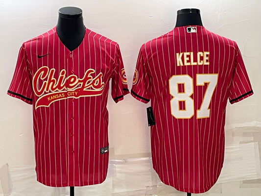 Men's Kansas City Chiefs Travis Kelce #87 Red Player Jersey1 Joint Edition