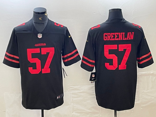 Men's San Francisco 49ers Dre Greenlaw #57 Black Game Player Jersey1