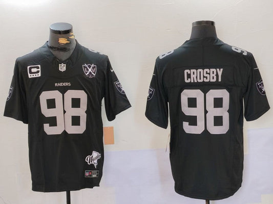 Men's Las Vegas Raiders Maxx Crosby #98 Black 2024 Vapor F.U.S.E. Limited Jersey1
