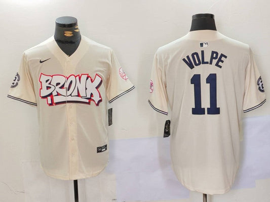 Men's New York Yankees Anthony Volpe #11 Cream Limited Player Jersey1