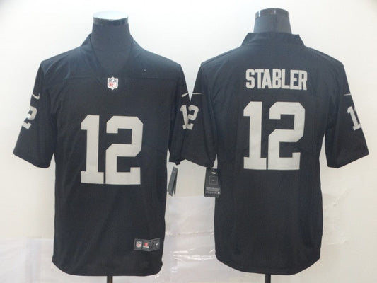 Men's Las Vegas Raiders Ken Stabler #12 Black Game Player Jersey1