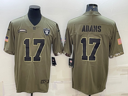 Men's Las Vegas Raiders Davante Adams #17 Olive 2022 Salute To Service Limited Jersey1