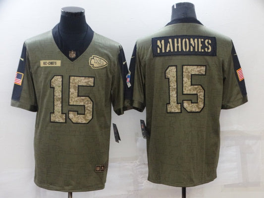 Men's Kansas City Chiefs #15 Patrick Mahomes Brown Game Player Jersey1