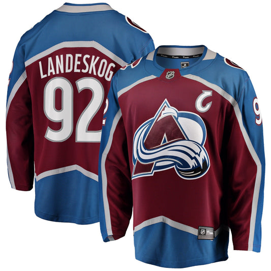 Gabriel Landeskog Colorado Avalanche   Captain Patch Home Breakaway Jersey - Burgundy