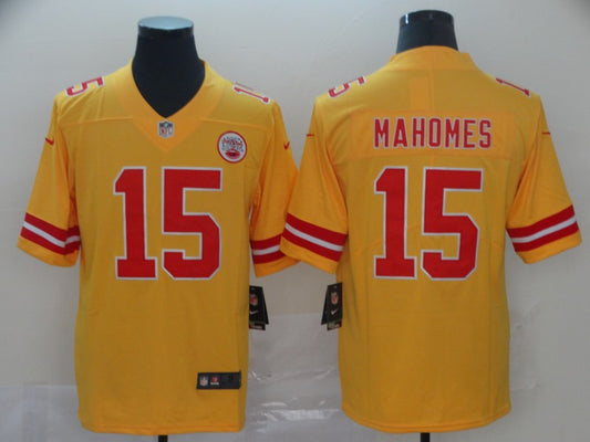 Men's Kansas City Chiefs Patrick Mahomes Yellow Player Game Jersey1