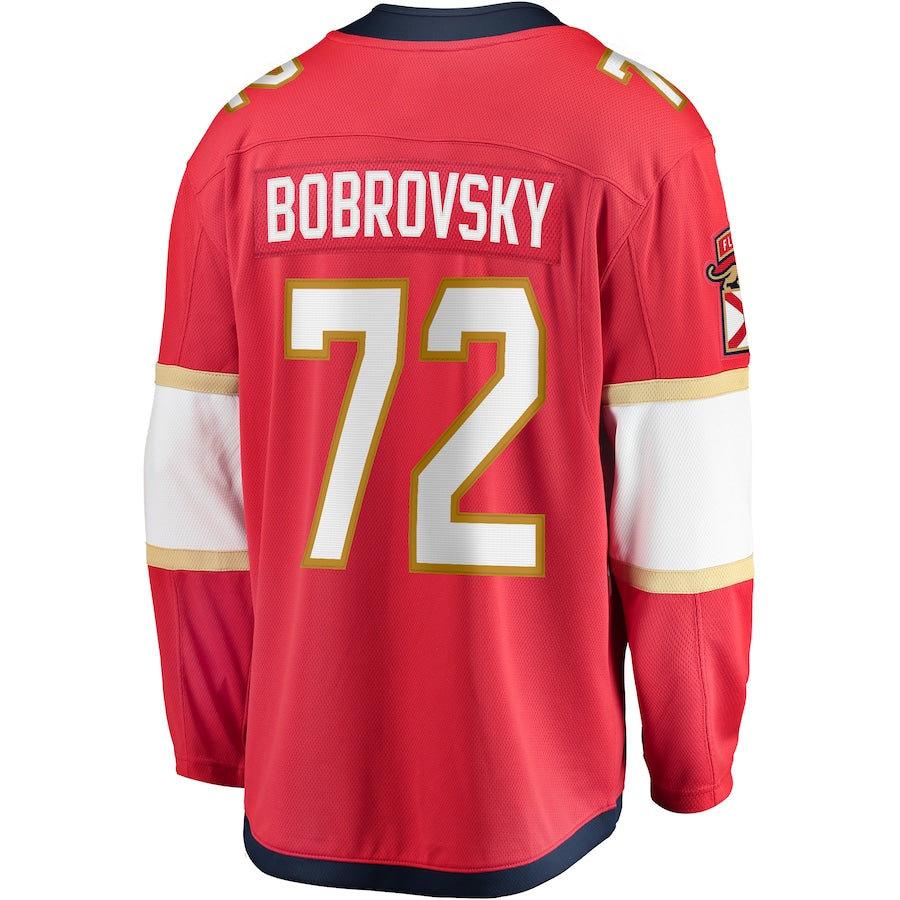 Sergei Bobrovsky Florida Panthers   Home 2024 Stanley Cup Champions Breakaway  Jersey  Red