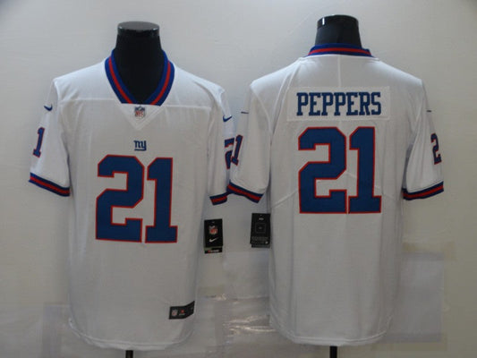 Men's New York Giants Jabrill Peppers #21 White Game Player Jersey1