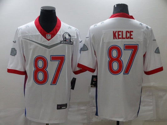 Men's Kansas City Chiefs Travis Kelce #87 White ALL STAR Game Jersey1